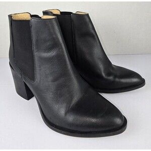 Nisolo Heeled Chelsea Boots Womens Size 7.5 Leather Ankle Boots Pull On Casual